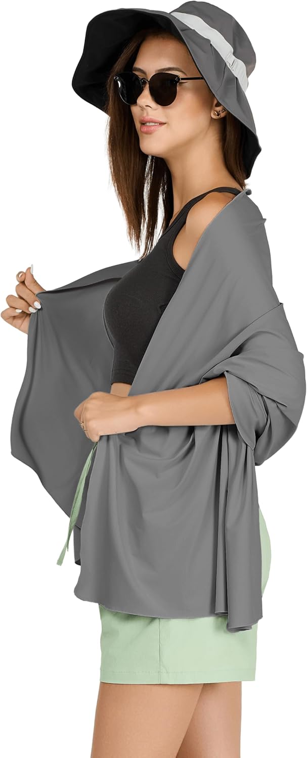 VENVSBEE Shawl Wraps For Women UPF 50+ UV Sun Protection Summer Shawl Lightweight Cooling Travel Scarf Beach Cover Up