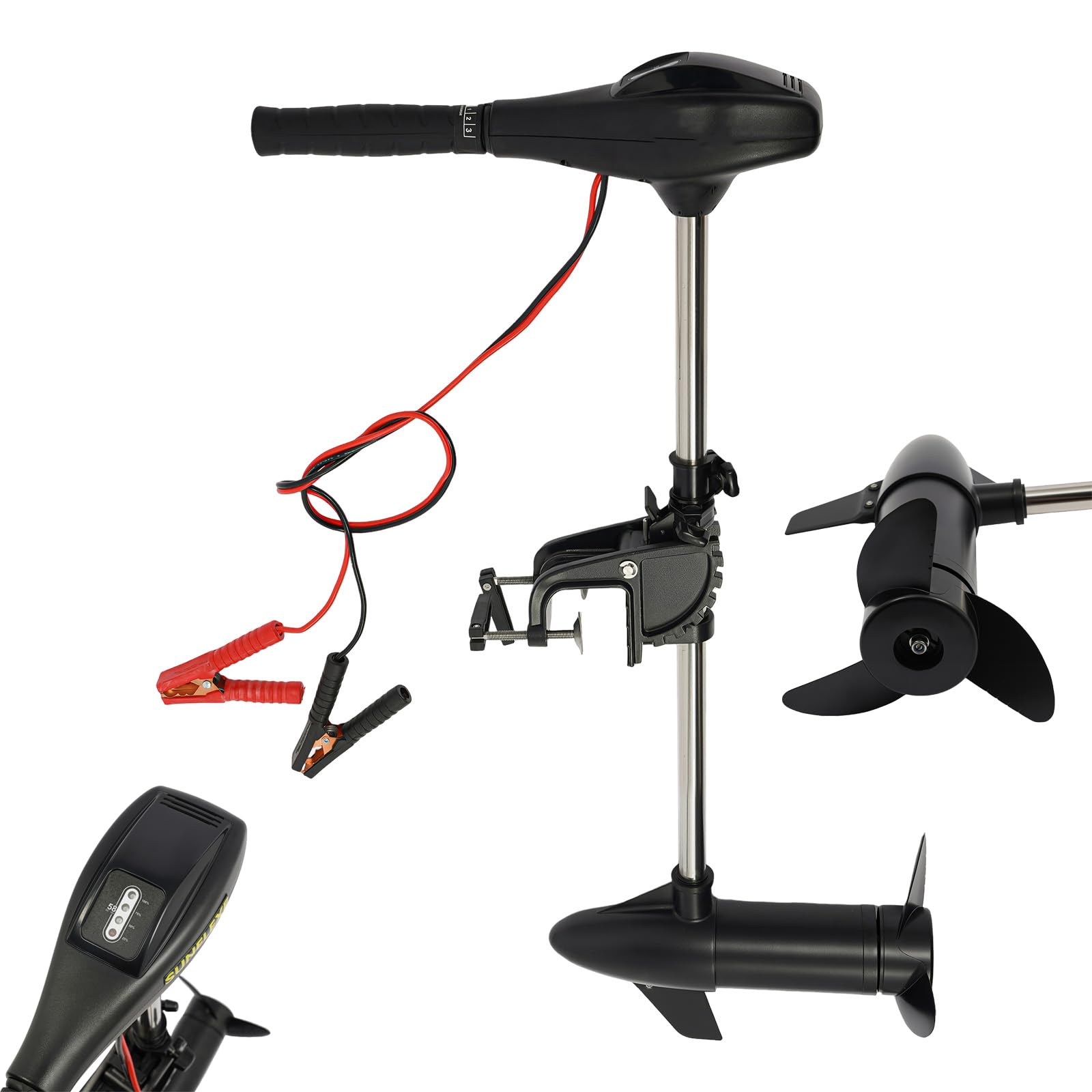 Deinungen Electric Outboard Trolling Motor,1700r/min Fishing Boat Engine, Thrust (58 pounds) and carrying capacity (1102 pounds),For within 3m Ship,Inflatable Boats Dinghies, Kayaks
