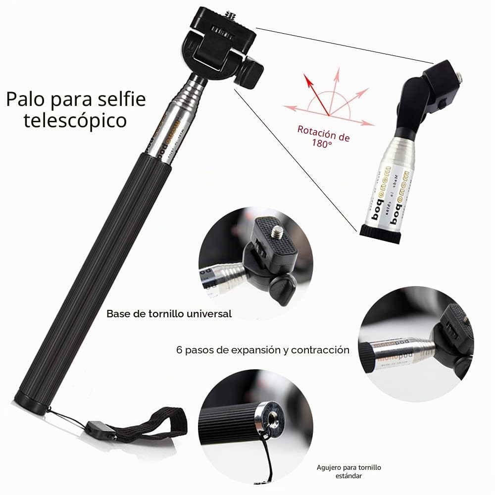 TEKCAM Kit de Accesorios para Cámara de Acción Compatible con Gopro Hero 13 12 11 10 9/dji OSMO Action 4 5 Pro/COOAU, Correa para el Pecho de la Cabeza, Selfie Stick, Mango Flotante, Ventosa Soporte