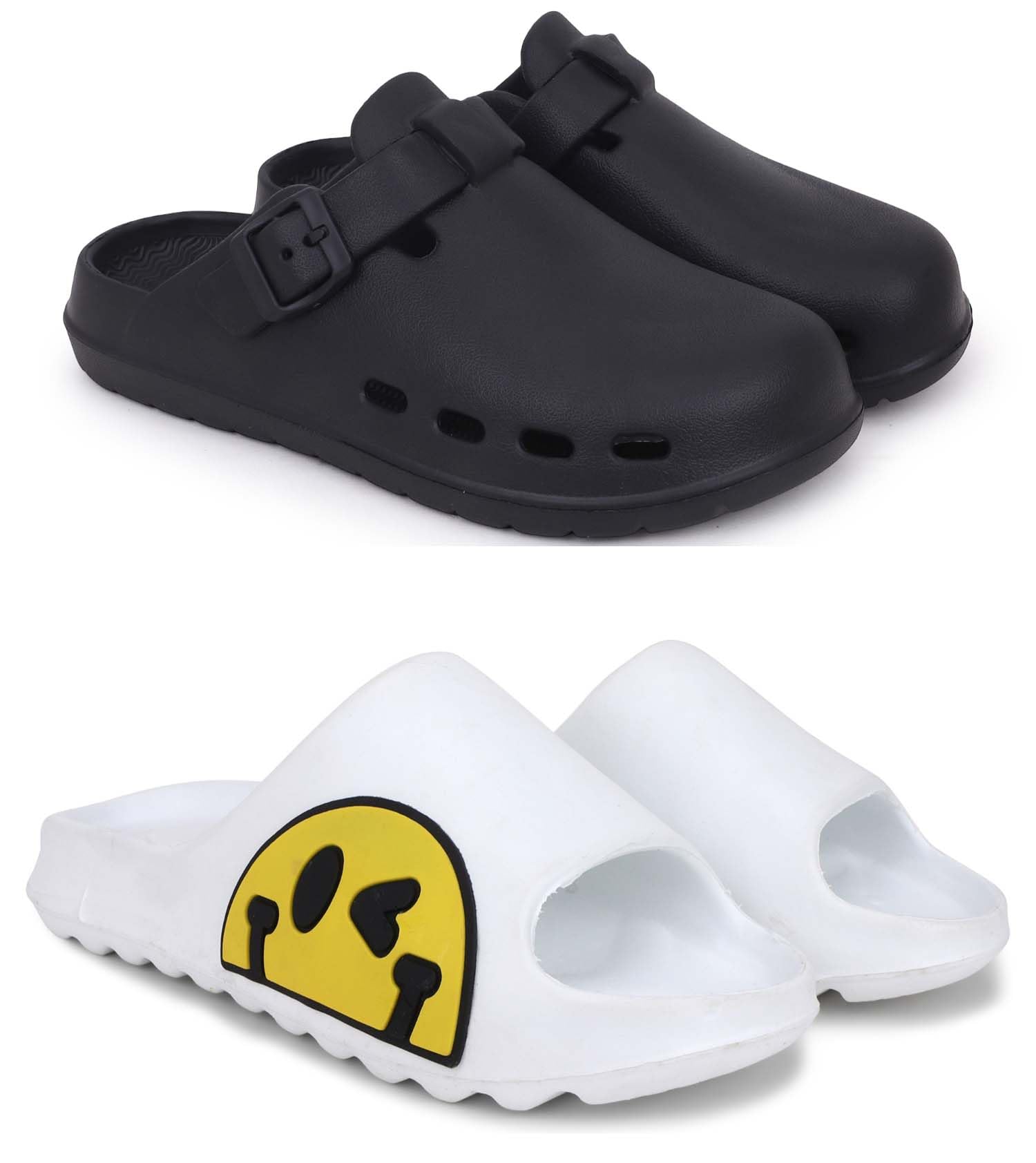 Combo Pack of 2 Slipper/Flip Flops/Slides/Clogs/Sandals for Men (Cl-900 Vs YEE-Eyes & Star)-image-26