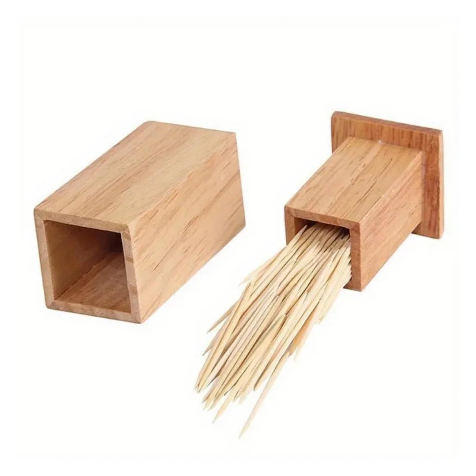 Gwyzax Toothpick Holder Bamboo Toothpick Holder Set of 10 with Lid for Kitchen Storage