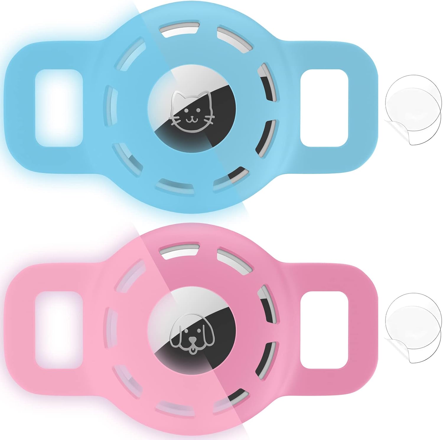 Airtag Cat Collar Holder for Apple Air Tag Cat Collar Holder Within 0.6 inch, Airtag Dog Collar Holder Small, 2 Pack Airtag Pet Collar…