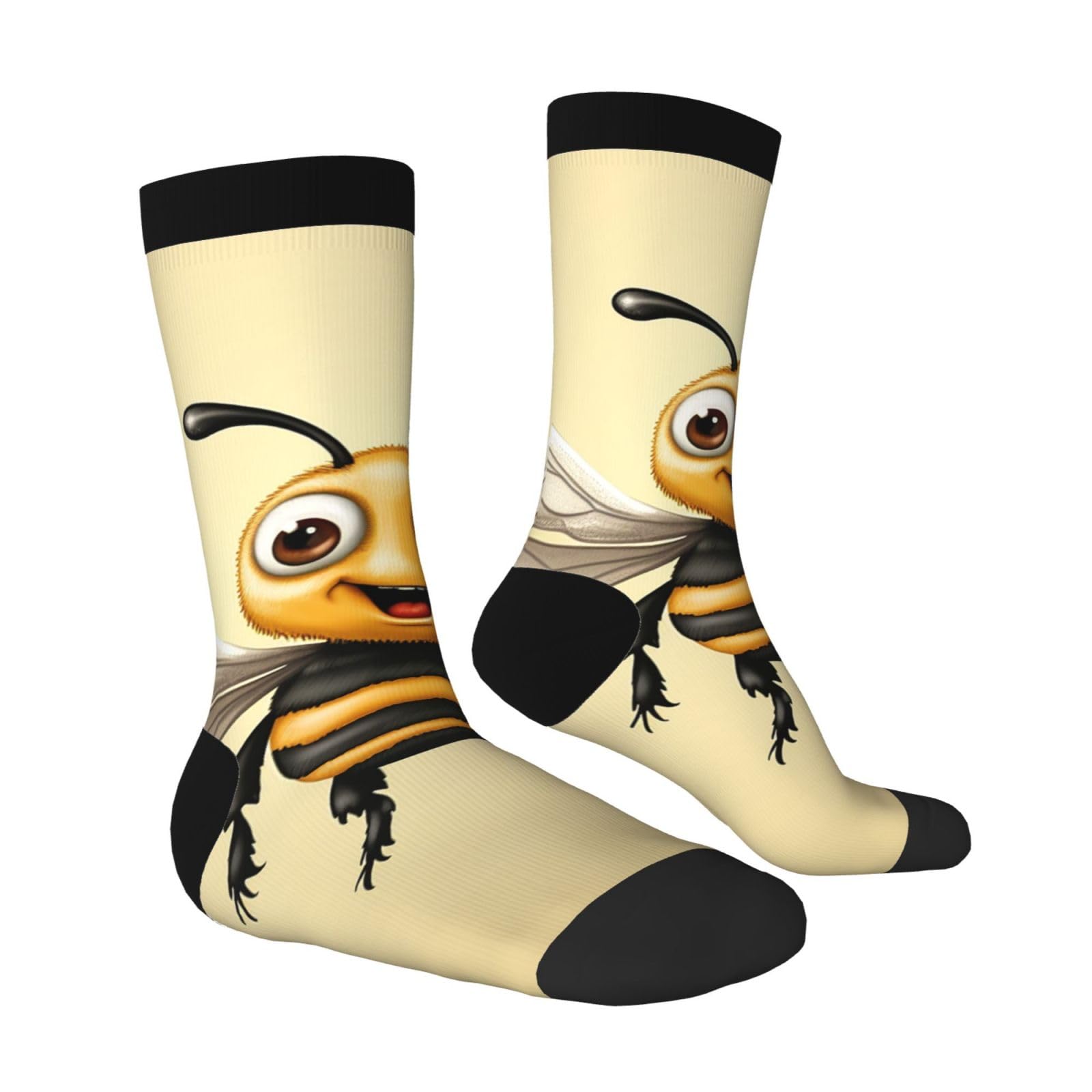LZQPOEAS Honey Bee Athletic Socks Unisex Cushioned Crew Socks Hiking Running Calf Sock Soft Above Ankle Sock