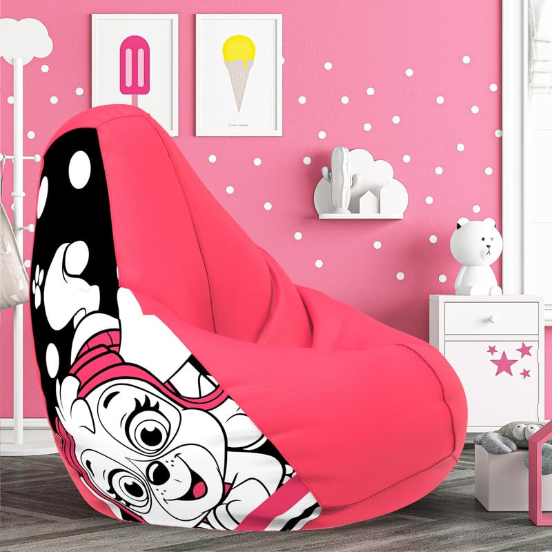 Biggie Bean Bag Cover 6XL- Official: Paw Pat Bean Bags - Max User Height : 6-6.5 Ft. - Weight : 99-110 Kgs(Model: Paw Pat-Artwork 6 - Pink)-image-28