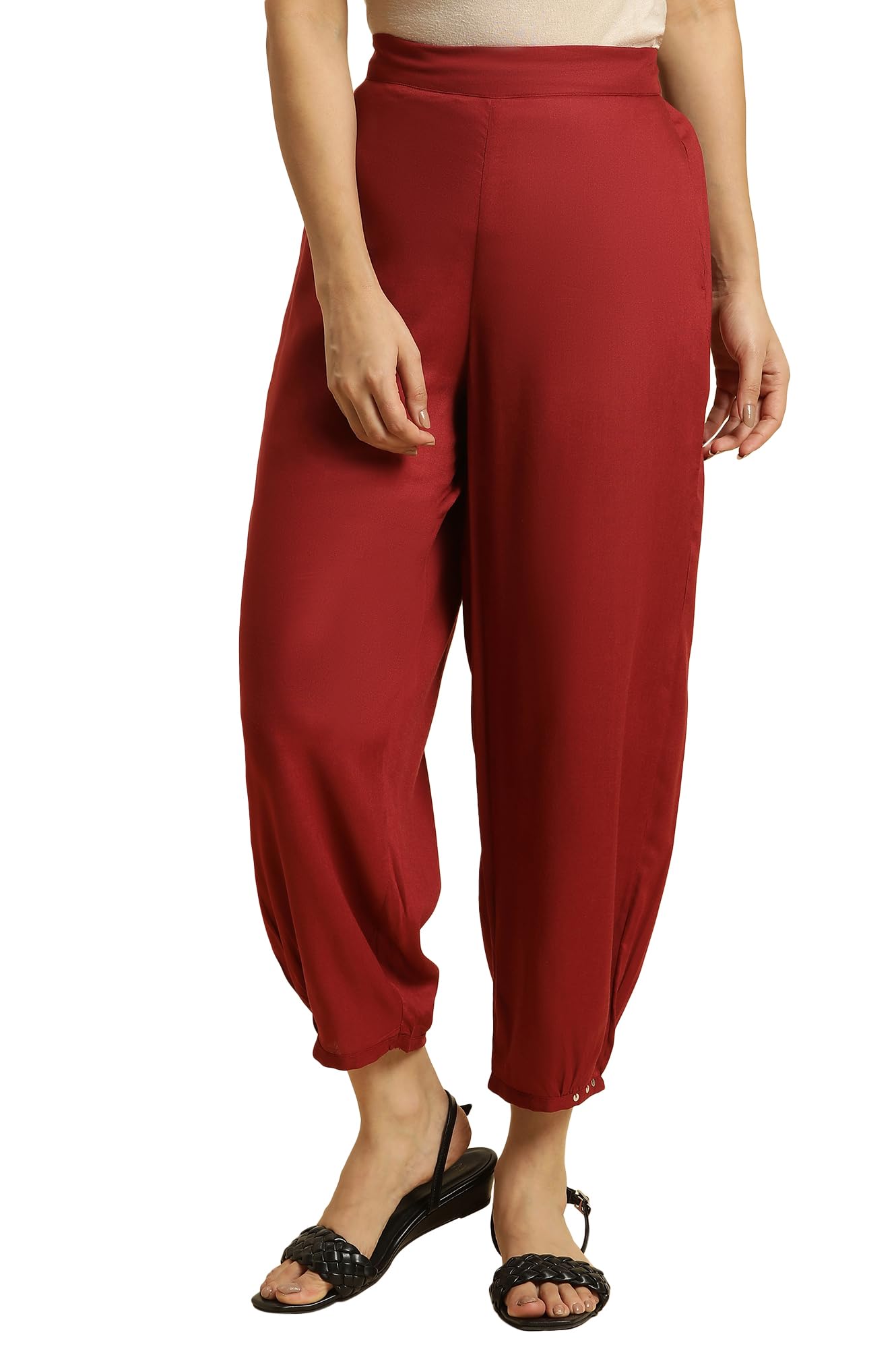 Women's Straight Fit Mid Rise Straight Pants | Trousers-image-8