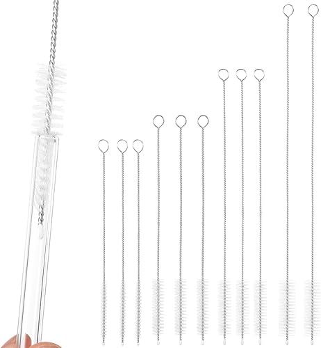 11pcs cepillos limpiadores de paja, cepillo de limpieza de paja de beber diferentes diámetros tubo limpiador herramienta
