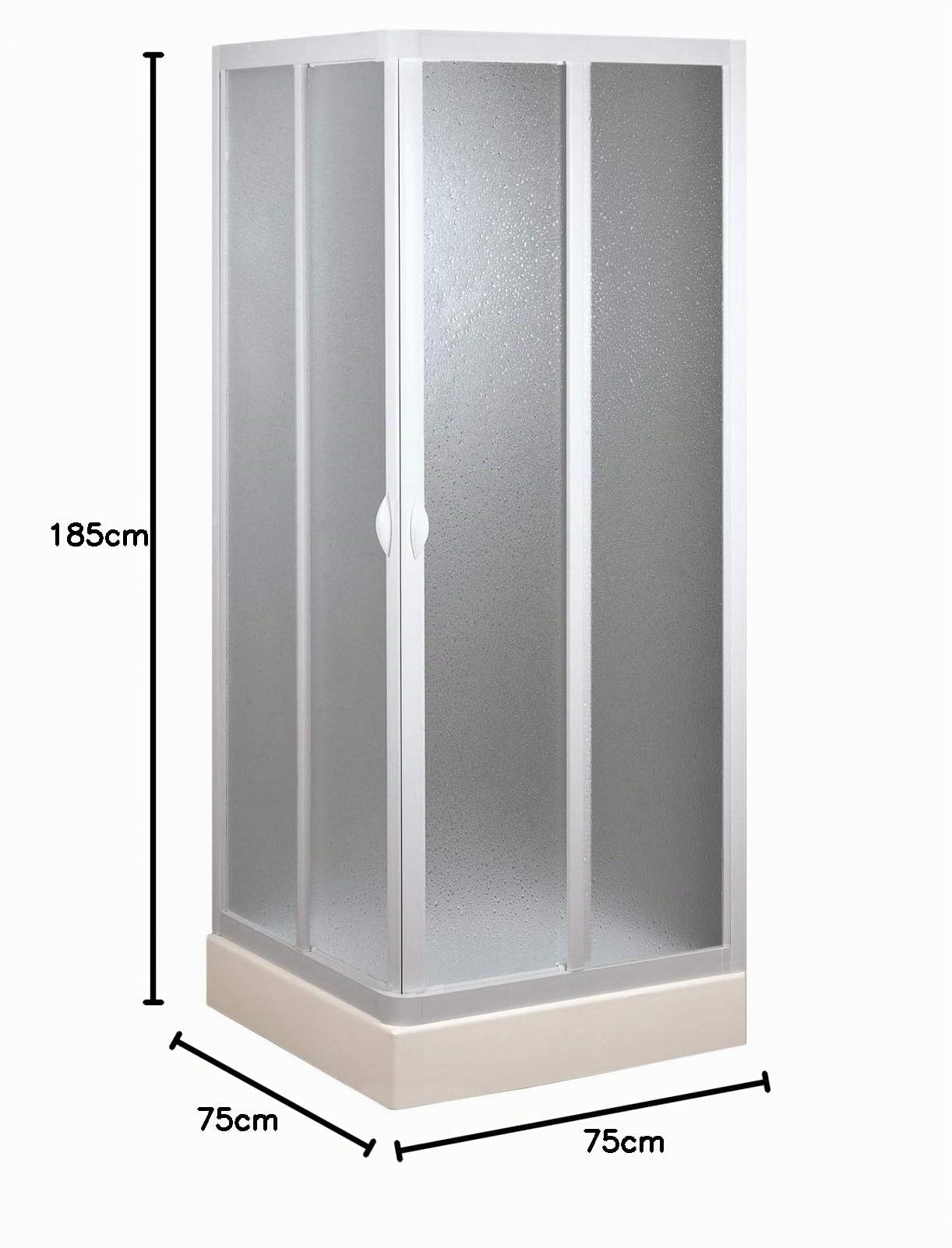 Box doccia 75x75 CM in Acrilico mod.Venere con apertura centrale