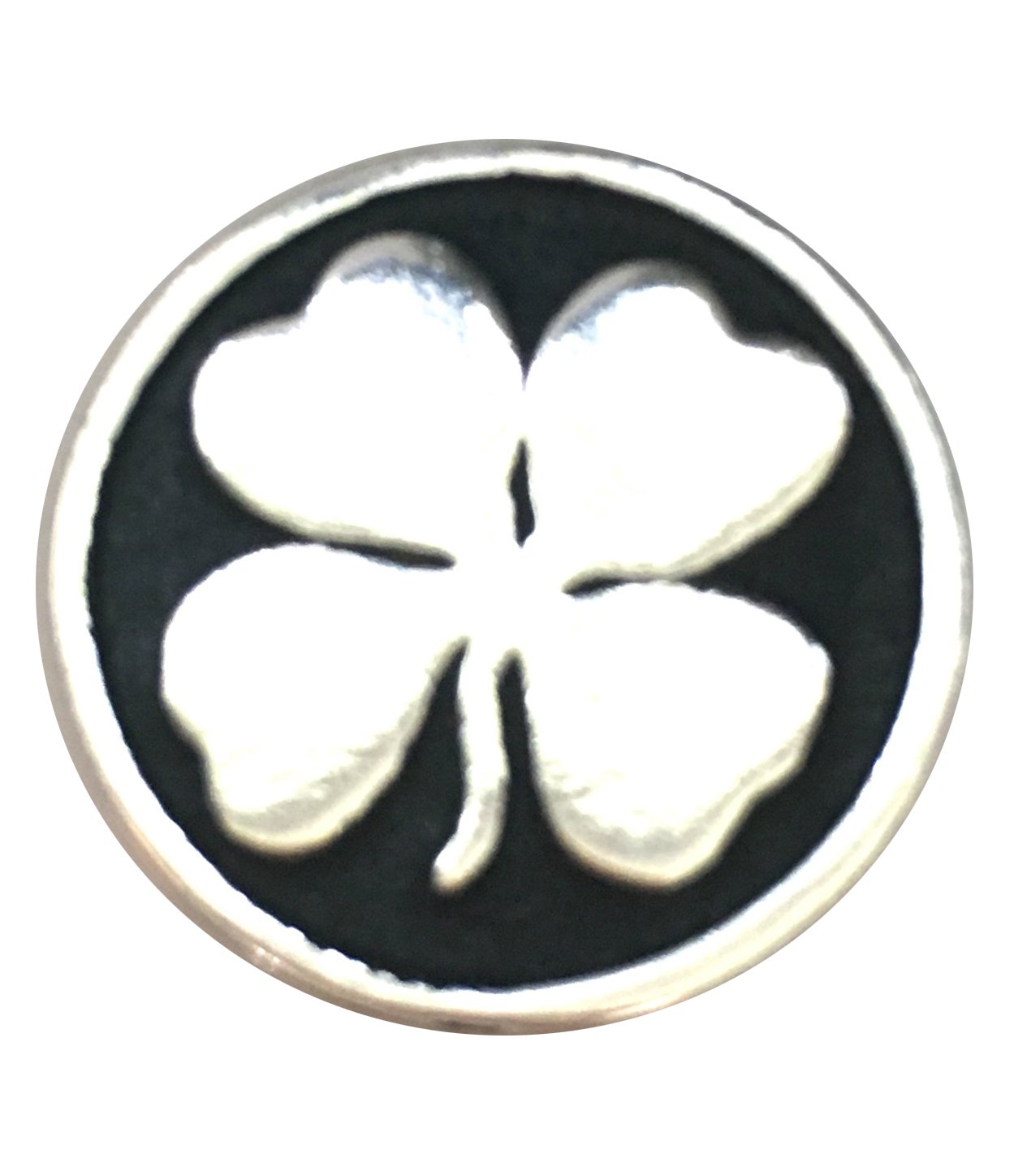 KiskatomCat Sterling Silver Lucky 4 Leaf Clover Golf Ball Marker, Putting Mark, Golf Gift
