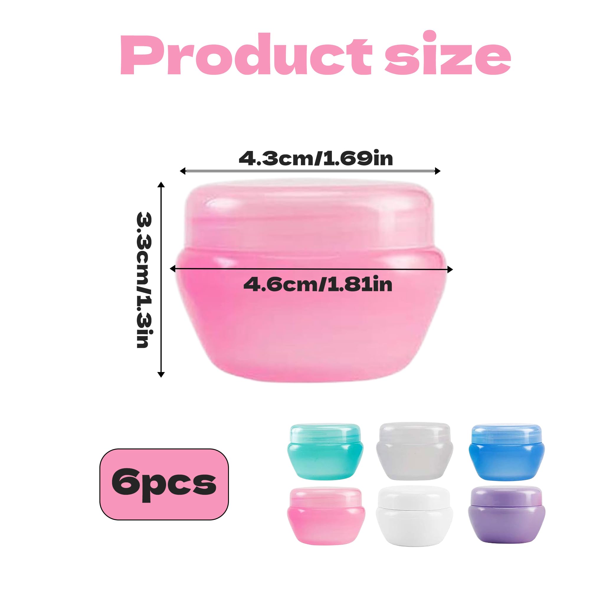 6PCS Travel Pots Plastic Small Toiletries Tubs - Image 2