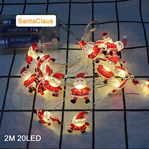 Preisvergleich Produktbild Dltmysh Lichterketten Weihnachtsdekoration Schneemann-LED Girlande Snowflake String Lichterketten Hängende Verzierungen for Navidad Natal (Emitting Color : 2M Santa Claus)