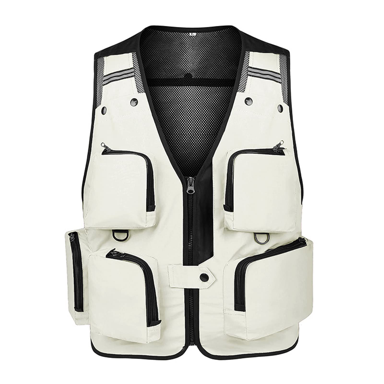 Chaleco de los hombres de múltiples bolsillos chaleco al aire libre suelto casual malla transpirable chaqueta de trabajo chaleco de pesca abrigo fotografía viaje Outwear Top