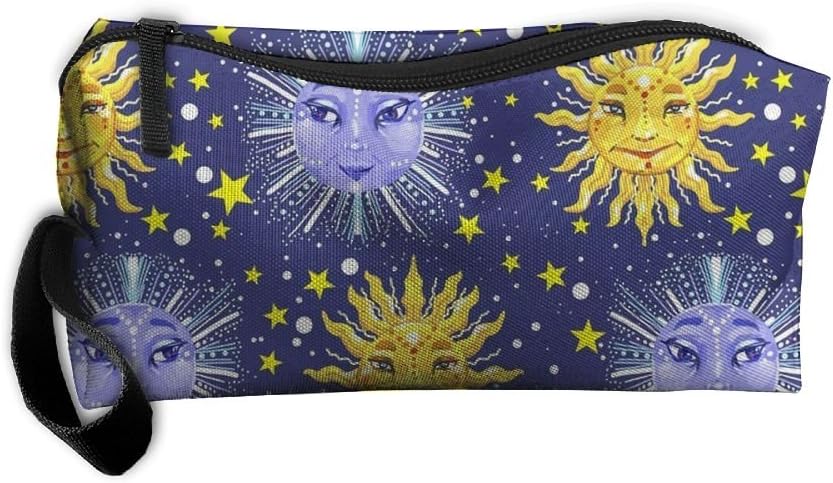 FRTSFLEE Sun Moon And Stars Celestial Pencil Case Travel Toiletry Bag Receive Bag Pencil Bag Durable Pouch Zipper Big Capacity Trave Makeup Organizer Bag