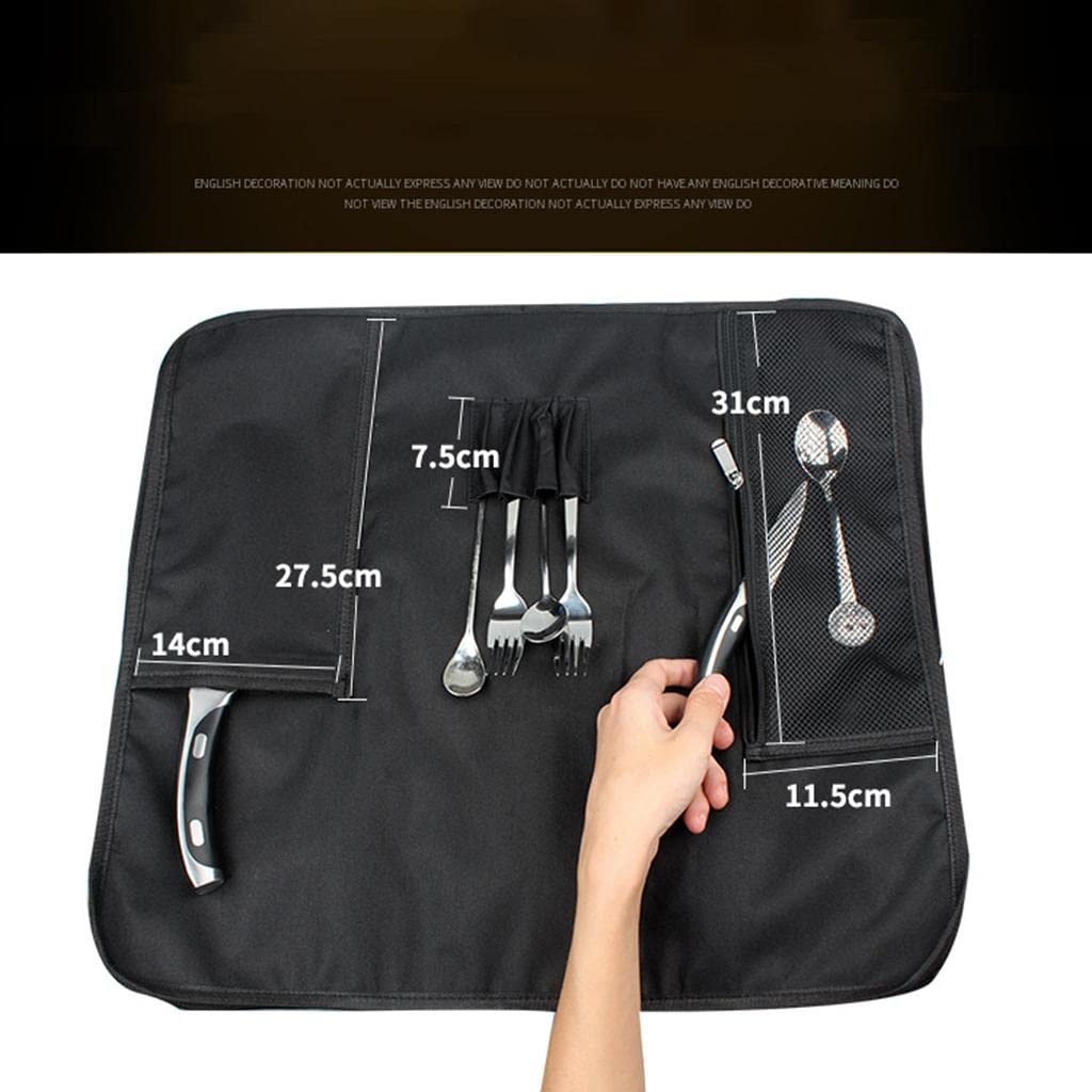 Estuche Enrollable de Tela para 8 Cuchillos, Estuche de Viaje para Cuchillos con Tarjetero.