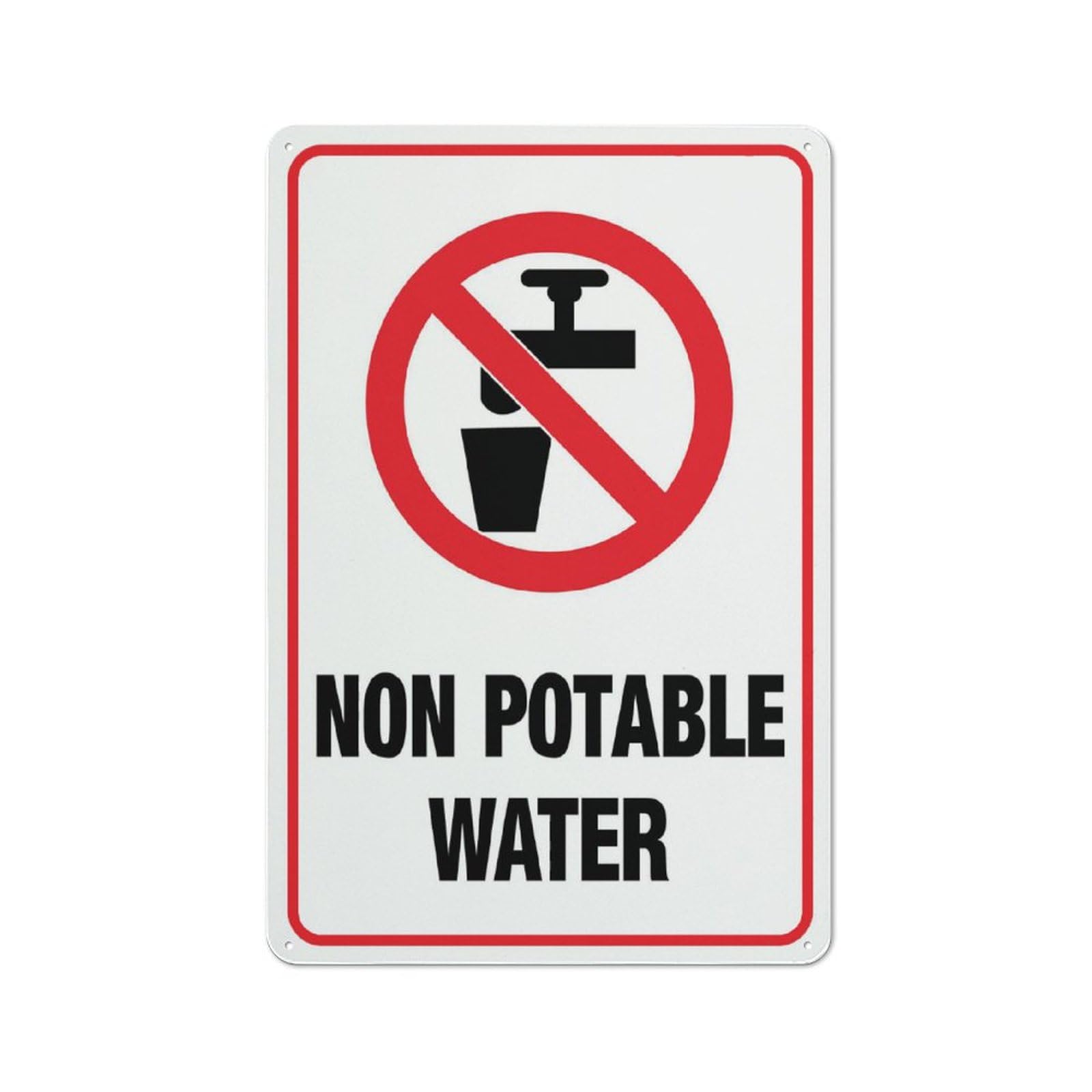 Non-Potable Water Sign, 8x12 Inch Premium Aluminum Yard Sign for House, Sun-Proof, Rust-Free