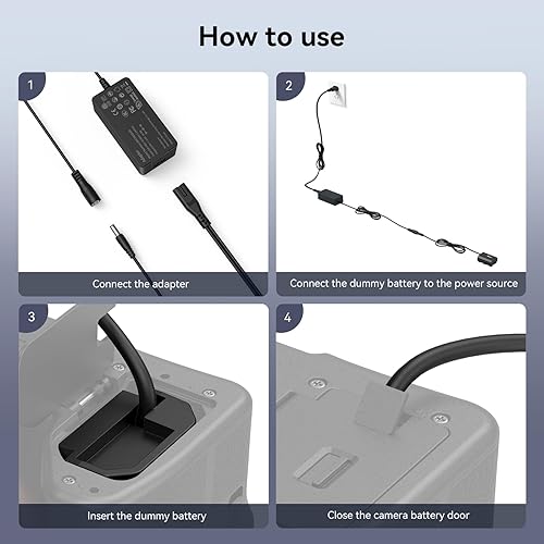 Miniatura 2 de SmallRig Kit adaptador de fuente de alimentación de batería ficticia para Sony NP-FZ100, para Sony FX3, A7S III, A7 IV, A7 III, A7R III, A7R IV, A7R