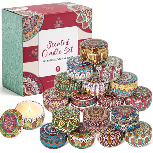 Image of Scented Candles Gift Set, 18 Pack Soy Wax Aromatherapy Candles