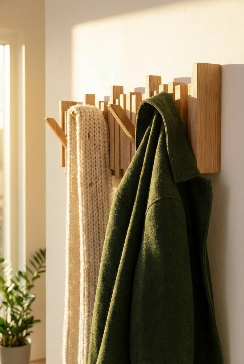 WECO Wandgarderobe (Klarlack, 83cm, 10 Haken)