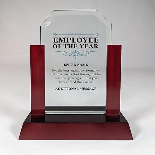 Miniatura 14 de Premio personalizado grabado con láser, diseño grabado con láser, agradecimiento, añade tu propio texto, incluye caja de regalo, premio al empleado