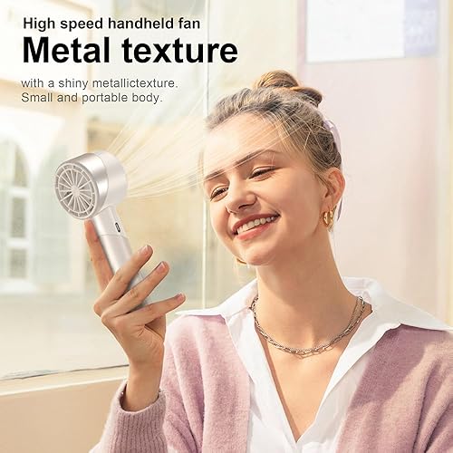 Miniatura 6 de Ventilador de mano, ventilador turbo portátil, potente ventilador personal (motor de alta velocidad de 7000 rpm, batería de 3 a 16 H), mini