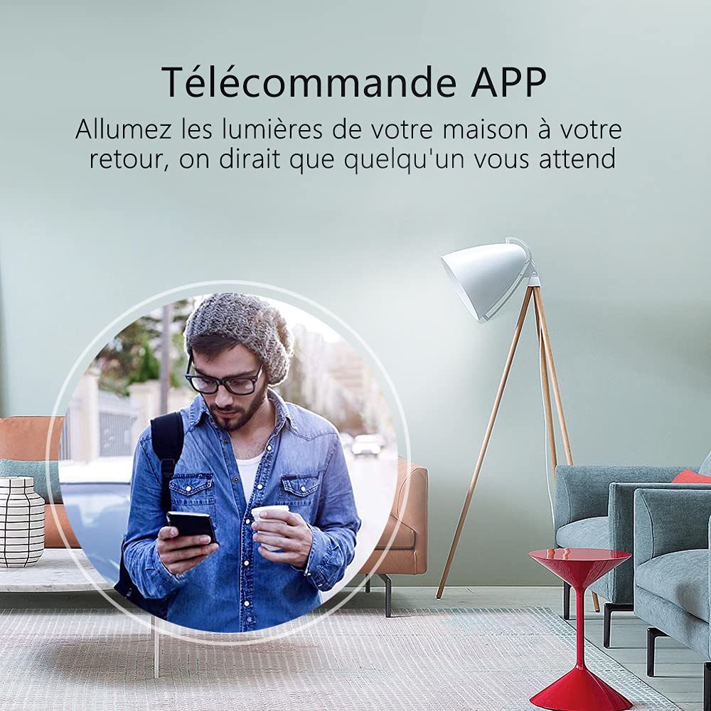 eMylo Commutateur WiFi intelligent Interrupteur d'éclairage universel Smart Home DIY Module de relais sans fil Télécommande Minuterie Commande vocale avec Alexa, Google Home Via Android IOS 1PC