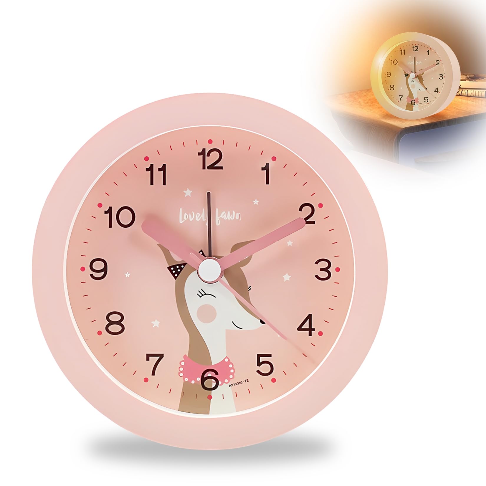 Sveglia giorno/notte, per bambini senza ticchettio, sveglia