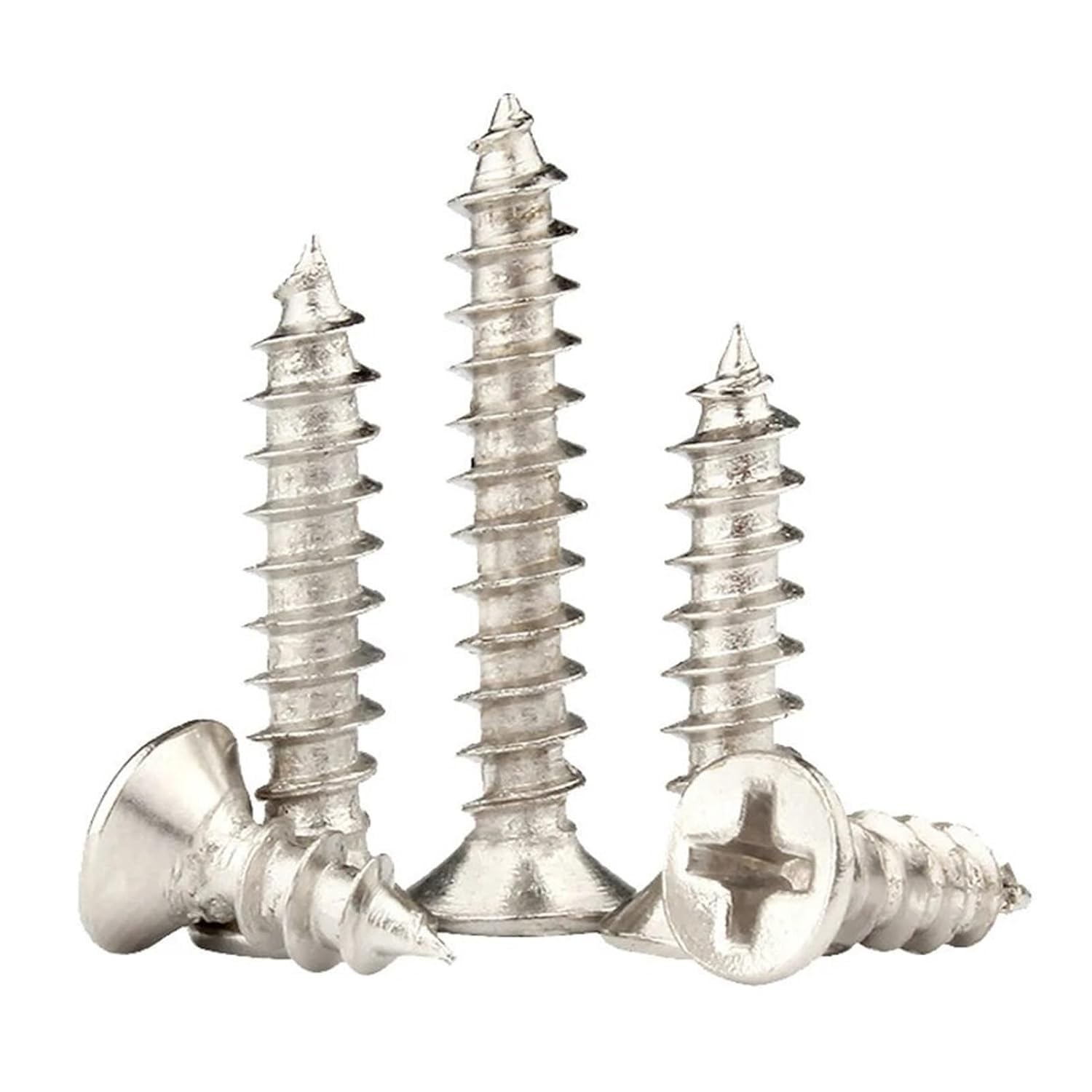 Tornillos autorroscantes de cabeza plana avellanados cruzados M3 .5 M4 M5 M6 M8 de acero inoxidable Phillips para muebles (75 mm x 50 unidades, M6.3)