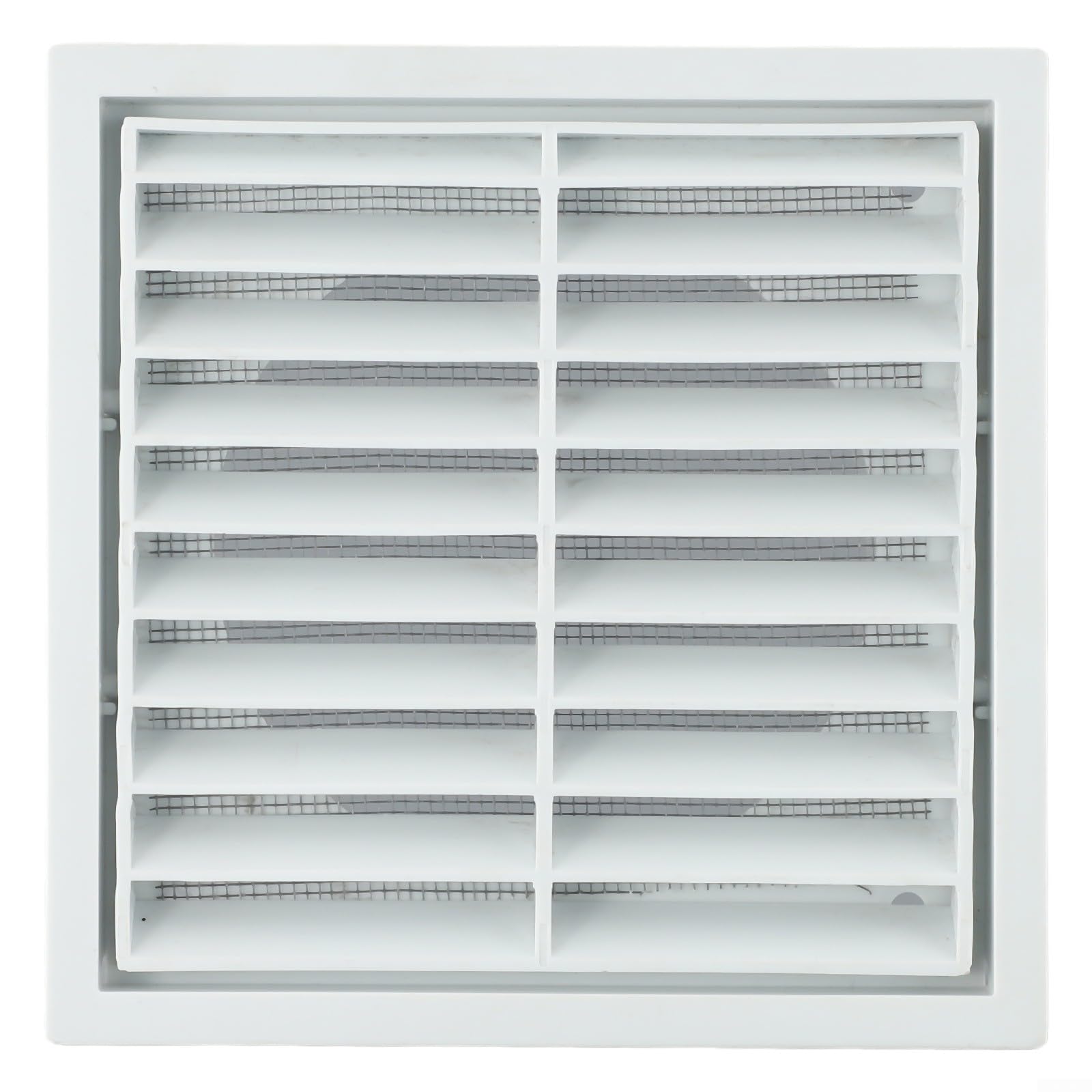 Louvred Wall Vent Grille, White Wall Extractor Fan Air Vent Cover with Flyscreen for Bathroom Ceiling Cooker Hood((100mm)
