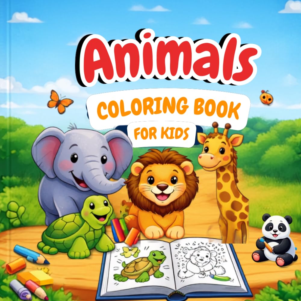 Animals Coloring Book for Kids: Fun and Easy Animal Designs for Relaxation and Creativity