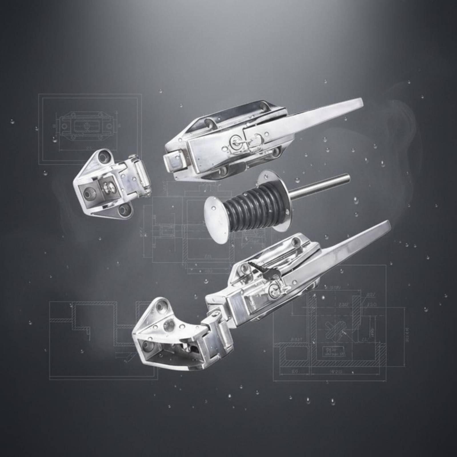Maniglia per Congelatore Realizzata con Zinco E Acciaio Maniglia Porta Frigorifero Industriale Chiusura Stabile Azionamento Struttura Resistente