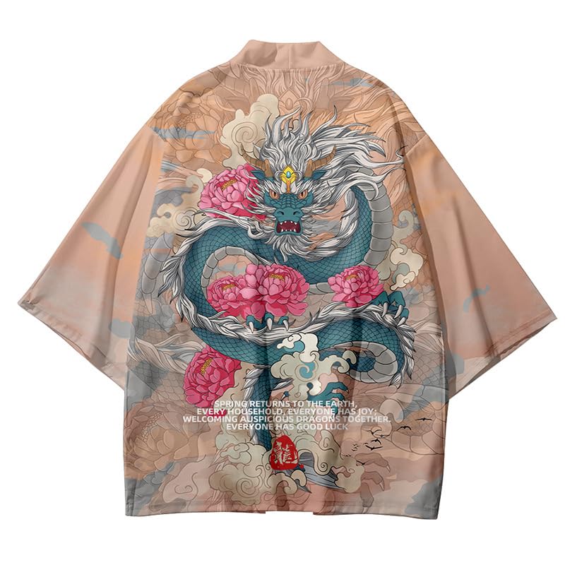 Image of LAI MENG FIVE CATS Women's Summer Cardigan Lightweight Kimono Floral Print Loose Cover up Casual Tops