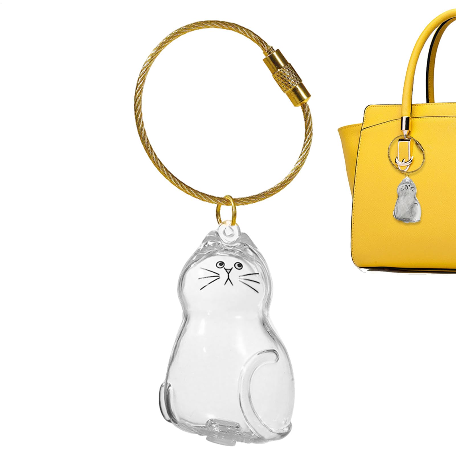 Ciondolo portapelo gatto leggero con bottigliette per borse souvenir amanti animali portachiavi