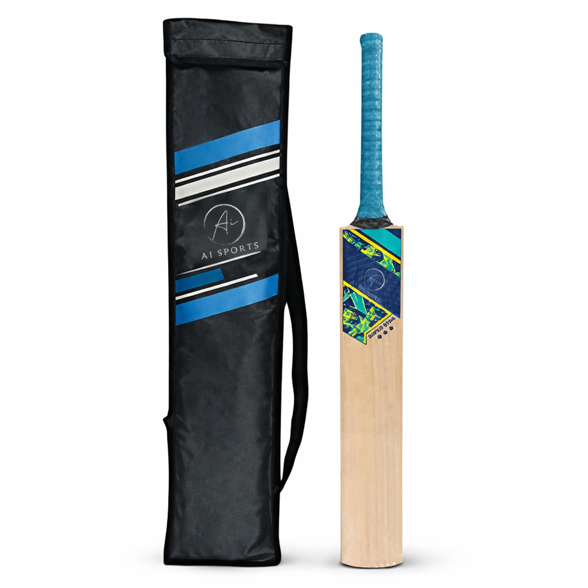 AI SPORTS Super Star Cricket Bat – Grade-A Kashmir Willow Bat with Harrow & Short Handle Options – Sizes 0–6 for Junior & Senior Players (Size 3)