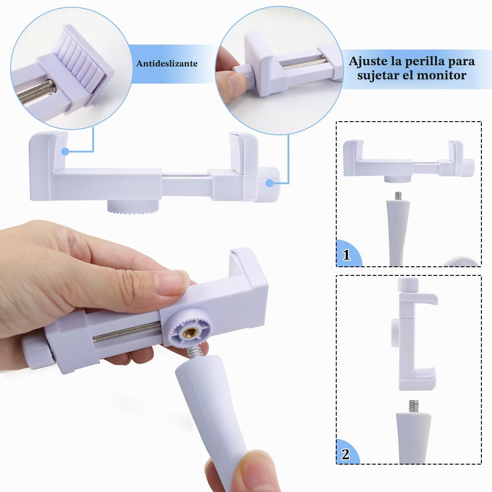 Raxfekro Soporte Universal para Vigilabebés con Clip para Cámara de Bebé, Compatible con la Mayoría de Monitores de Bebé para Cunas