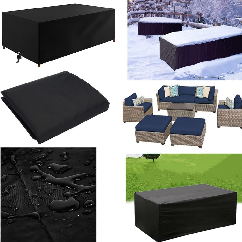 Wodoodporne pokrowce na meble ogrodowe 280 x 280 x 75 cm, trwałe pokrowce na stół i krzesła na patio, wytrzymałe, prostokątne zabezpieczenie na sofy i stoły
