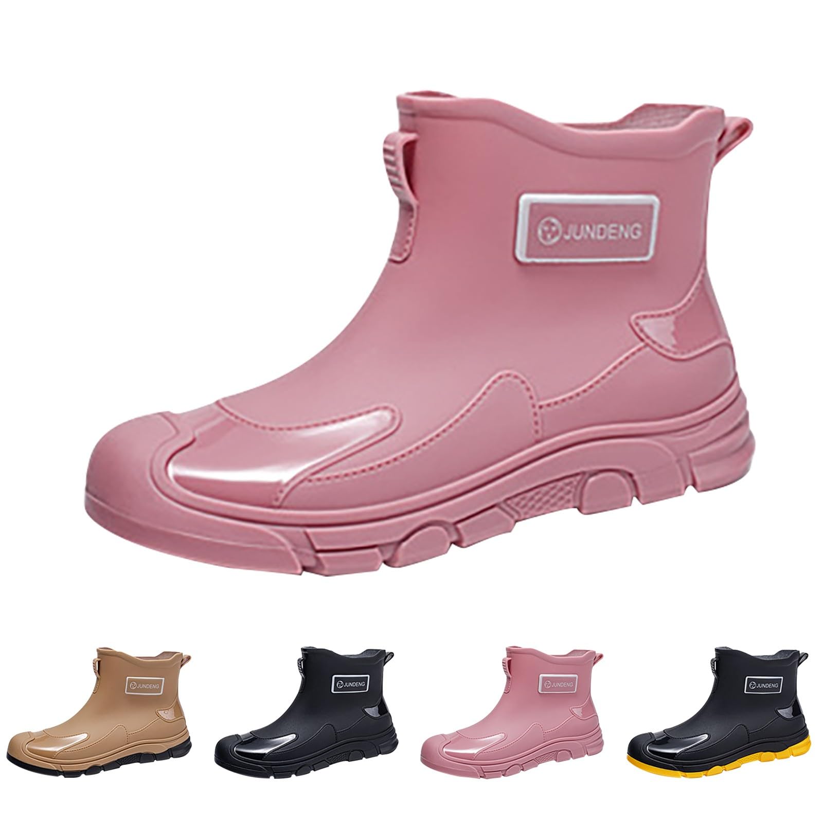 Botas de goma cortas para mujer, hombre, botas de lluvia, botas de agua, botines de jardín, botines impermeables, botas de lluvia, antideslizantes, de goma, botas de goma