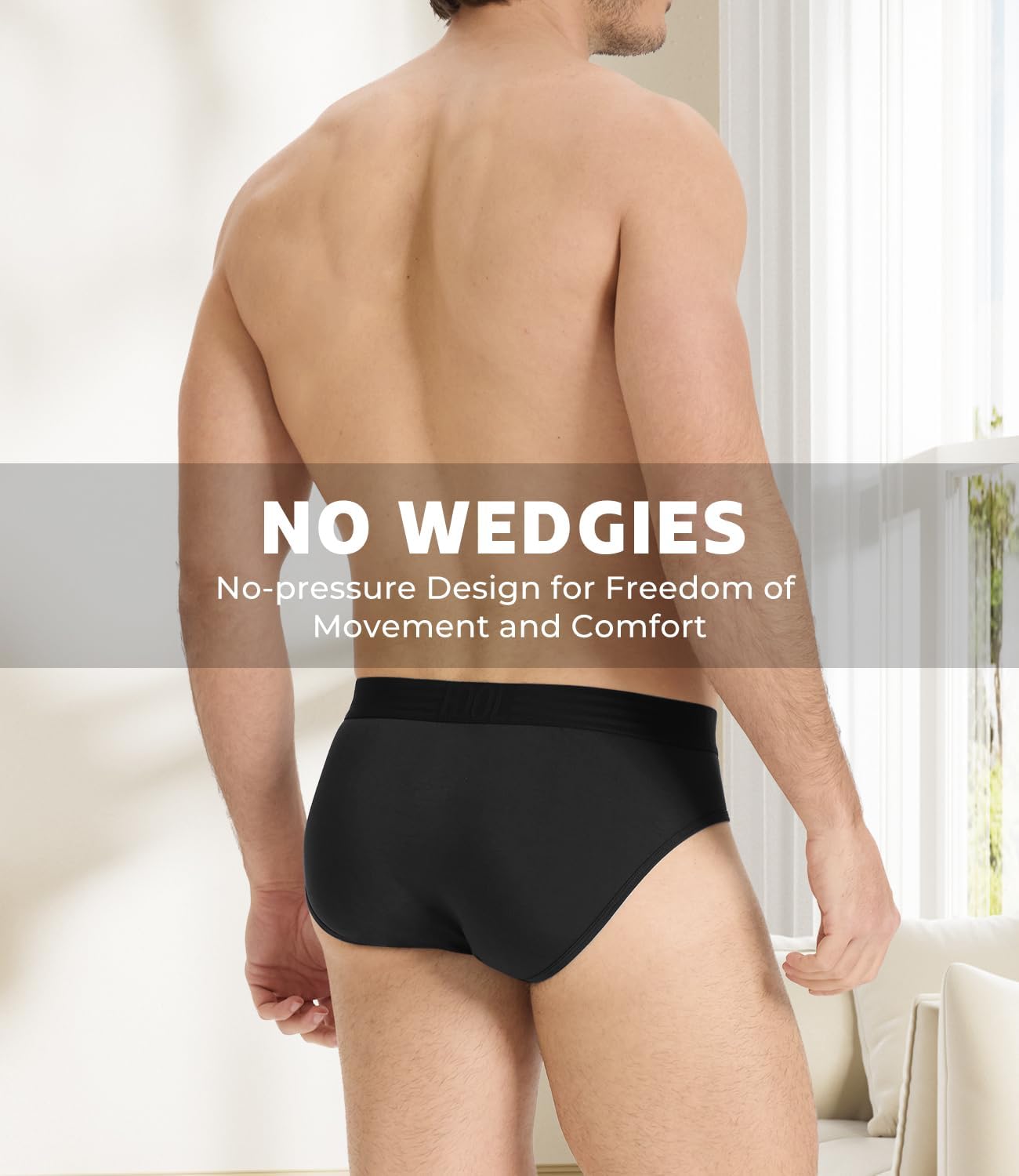 BAMBOO COOL Men's Tagless Briefs Coverd Waistband Comfort Soft Underwear with Contour Pouch Breathable Underpants, Multipacks - Image 4