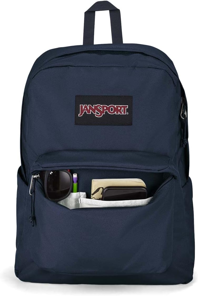 JanSport Superbreak Plus Backpack - Work, Travel, or Laptop Bookbag with Water Bottle Pocket, Navy
