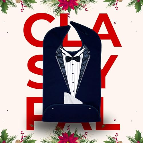 Miniatura 2 de Baberos para adultos para hombres, protectores de ropa para comer, babero de tela de rizo para adultos mayores, diseño bordado, impermeable,