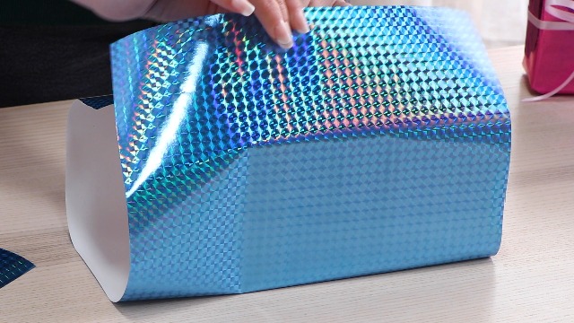 Papel De Regalo Holográfico Verde Con Purpurina - Rollo 30x32.8 Pies, Para Cumpleaños, Navidad, Bodas