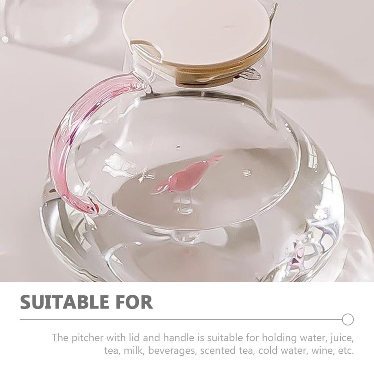 Alipis Großer Glaswasserkrug 1500ml mit Deckel und Griff Kaltwasserkrug aus Glas mit Praktischem Ausgießer für Restaurant und Große Partys Tropffrei und Elegant