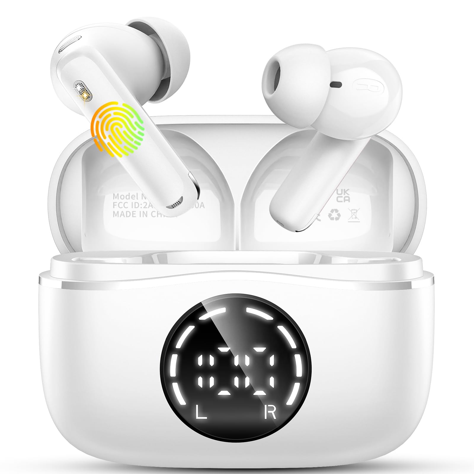 Cuffie Bluetooth, Auricolari Bluetooth 5.4 Cuffie Wireless in Ear ENC Cancellazione Rumore con 4 microfono, Cuffiette Bluetooth 48 Ore di Riproduzione, Cuffie Senza Filo Impermeabile per Android/iOS