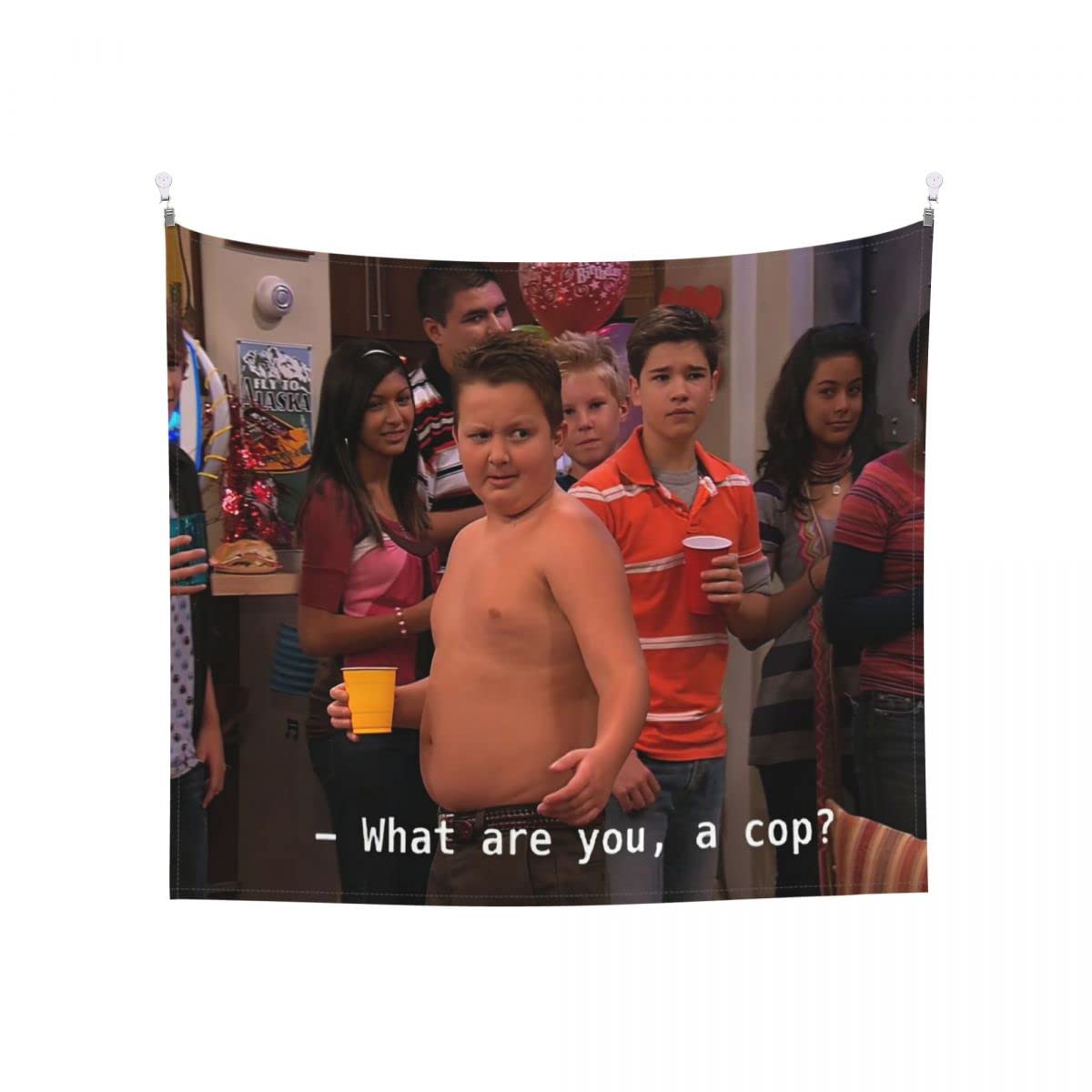 PLUM PRAWN what are you a cop tapestry Flag Banner gibby Tapestry Flag Funny Meme For College DormTapestry 60x51Inch