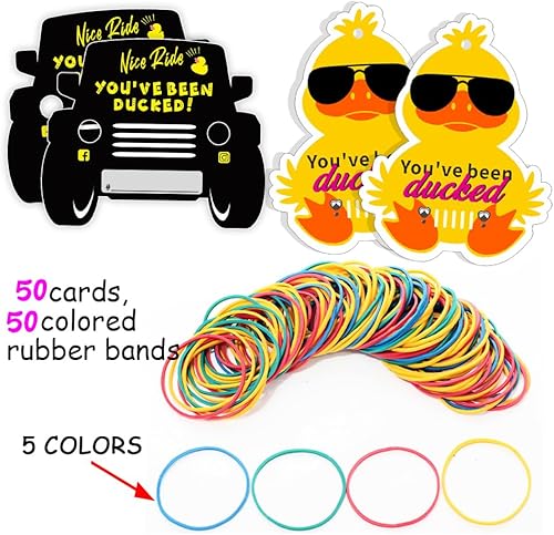 Miniatura 2 de Waxvery Etiquetas de pato, You've Been Ducked, lindas etiquetas de pato amarillo y negro para automóvil, tarjeta de juego de patito de pato, tarjeta