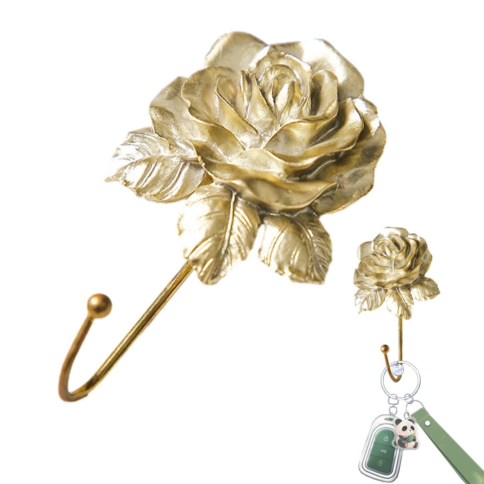 Y*O様 ブロンズ コートハンガー 5フック付き 薔薇のレリーフ　【アンティーク ブロンズ コートハンガー 5フック付き 薔薇のレリーフ 【ア