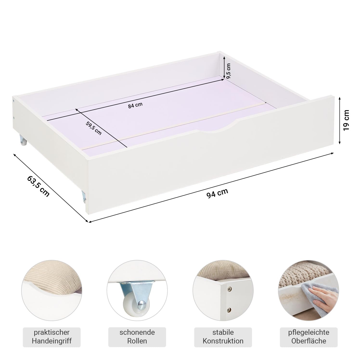 Homestyle4u Etagenbett 90x200, Hochbett mit Bettkasten, Etagenbett 140x200 mit 2 Matratzen und Lattenrosten, Stockbett Kinder Holz weiß, Doppelstockbett 90x200 und 140x200 mit Bettkasten und Matratzen