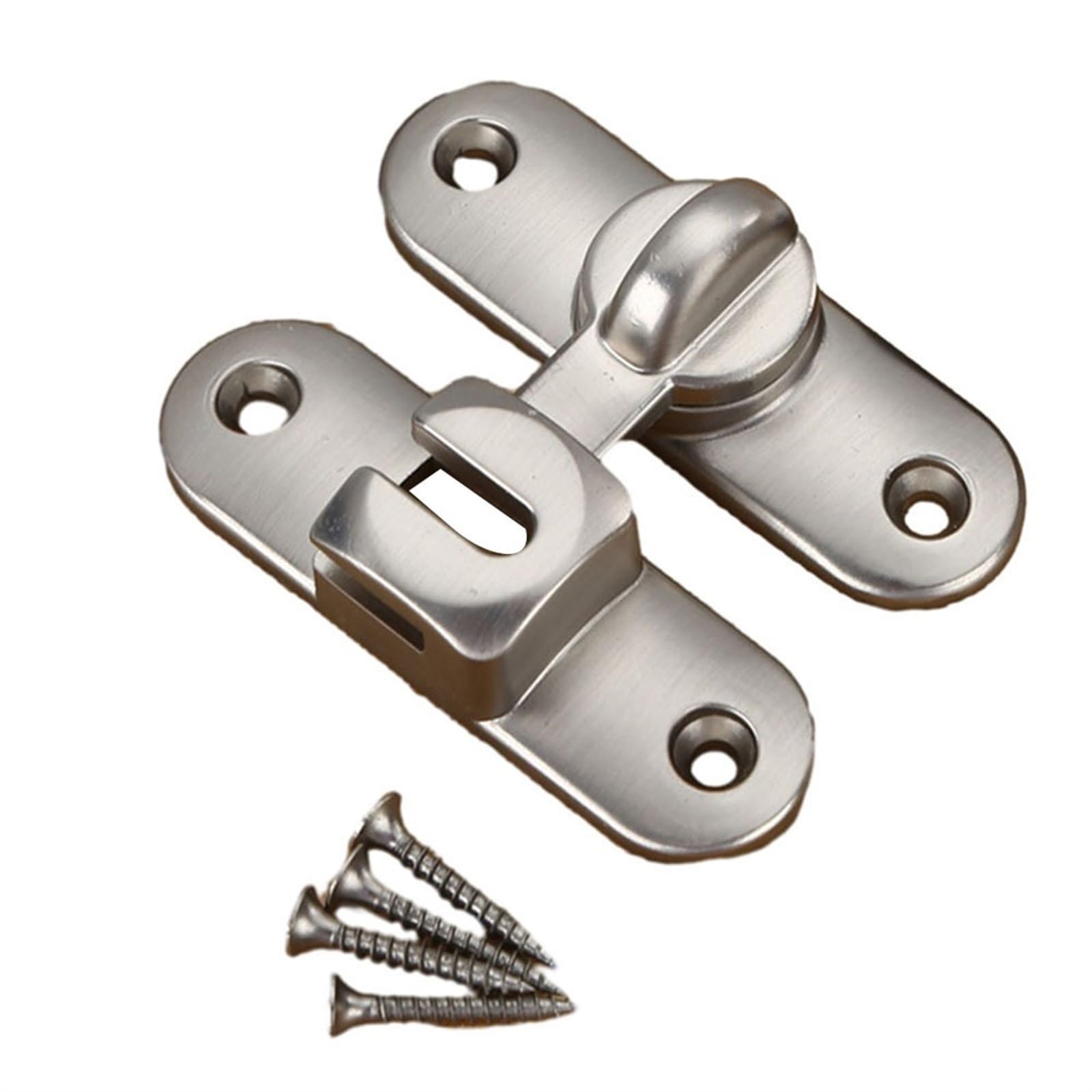 Door Bolt Buckle Barn Door Lock Zinc Alloy Sliding Hasp Pin Cabinet Furniture Multicolor(Silver)