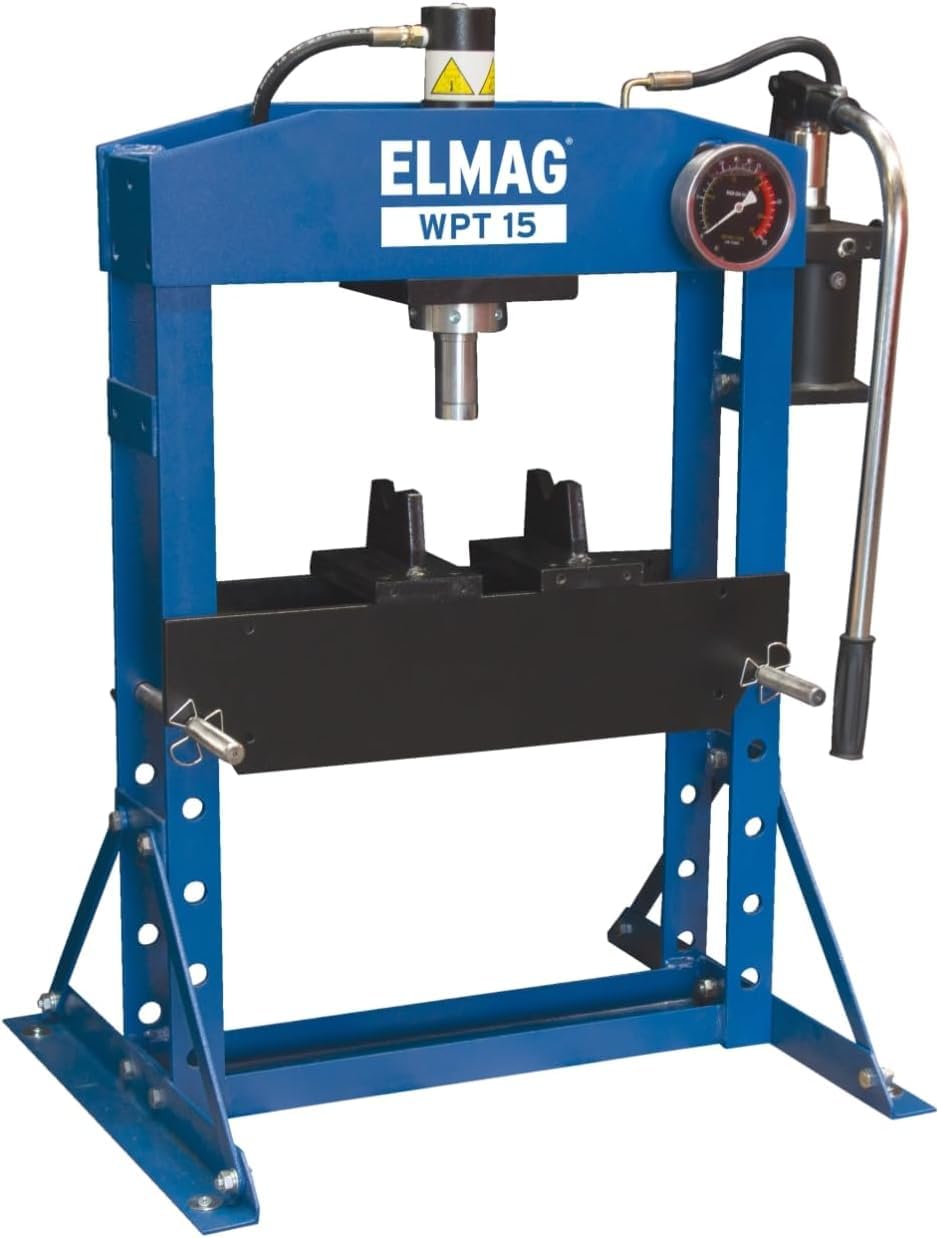 ELMAG Werkstattpresse WPT 15 | 15 t | hydraulisch | Tischmodell | mit Handpumpe | Kolbenhub 700 mm | CE-konform