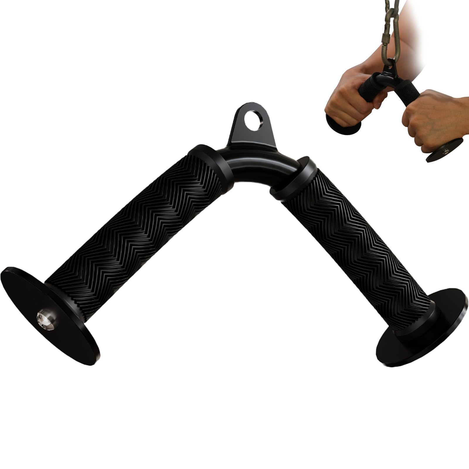 Fitarc Tricep V Bar Cable Attachment, Tricep Pull Down Attachment for Home Gym Equipment, Tricep Bar Cable Attachments for Gym with Non-Slip Rubber Grips, Cable Machine Attachment