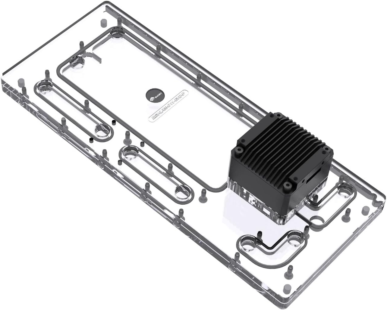 Distro Plate for Lian Li O11 Dynamic EVO - PMMA w/ 5v Addressable RGB (RBW) (RGV-LAN-O11-EVO-P-K) - DDC Pump with Armor