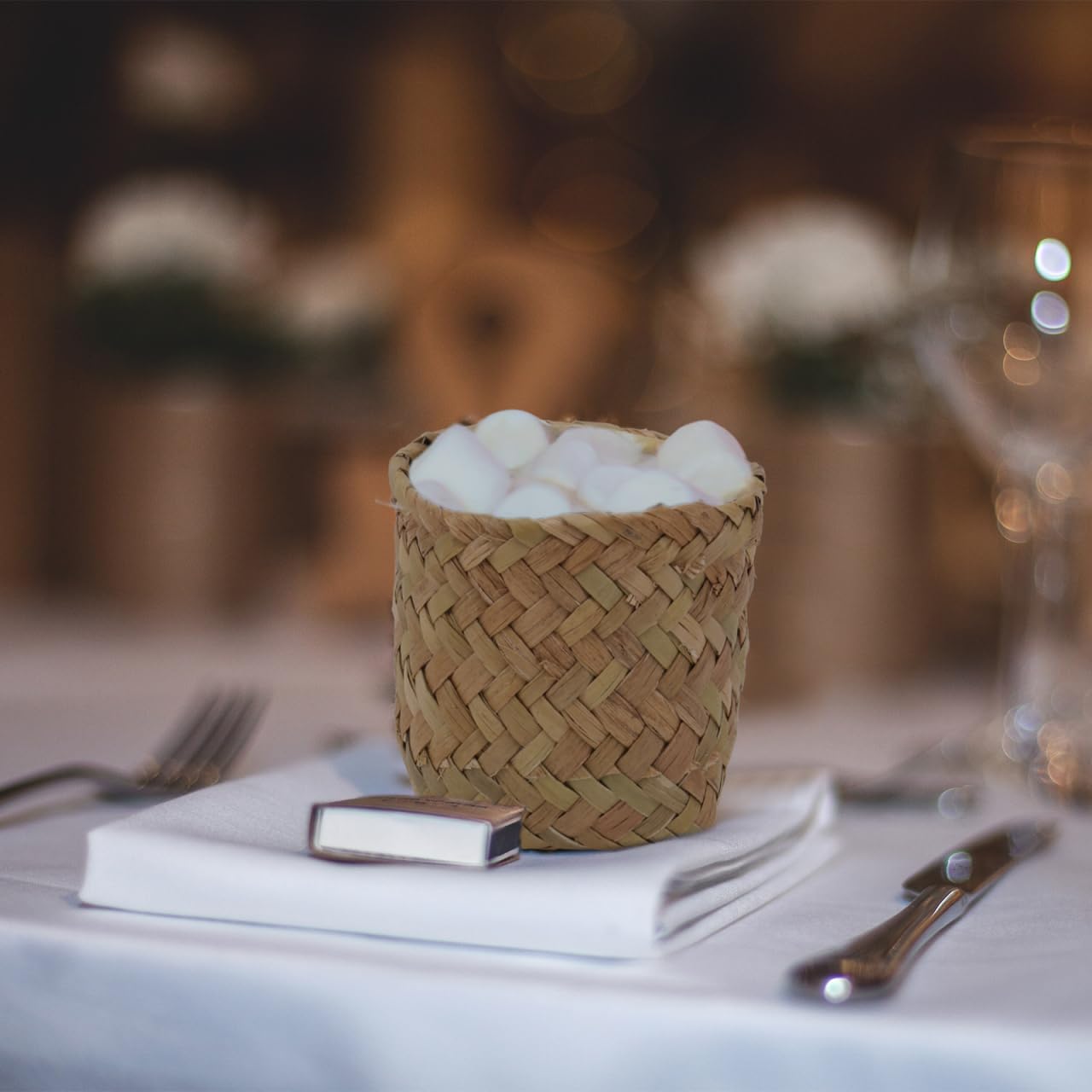 Mini Straw Basket Party Favor Container Small Woven Box Candy Holder for Wedding Home D Cor and Storage